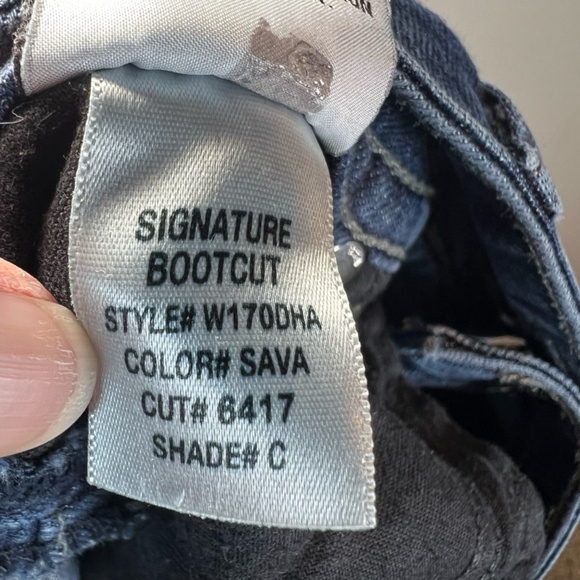 Hudson Womens Signature Bootcut Flap Jeans Dark Blue Distressed Stretch Sz 28x29 - Picture 14 of 15